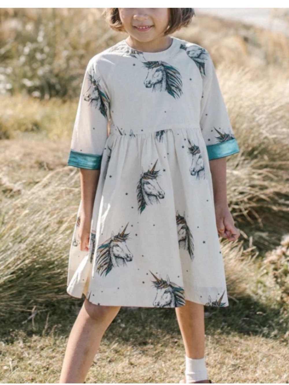 Pink Chicken Olive Dress Unicorn Print 🦄 size 2 great condition smoke pet free